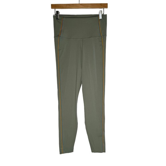 Nike Dri-Fit Women's Medium Leggings High-Waisted Gray Colorful Side Stripes - Picture 1 of 15